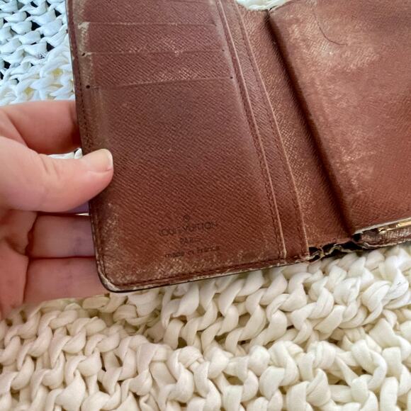 Louis Vuitton French Wallet Purse Monogram Ebene Canvas Kisslock Authentic 0099 - Picture 11 of 16